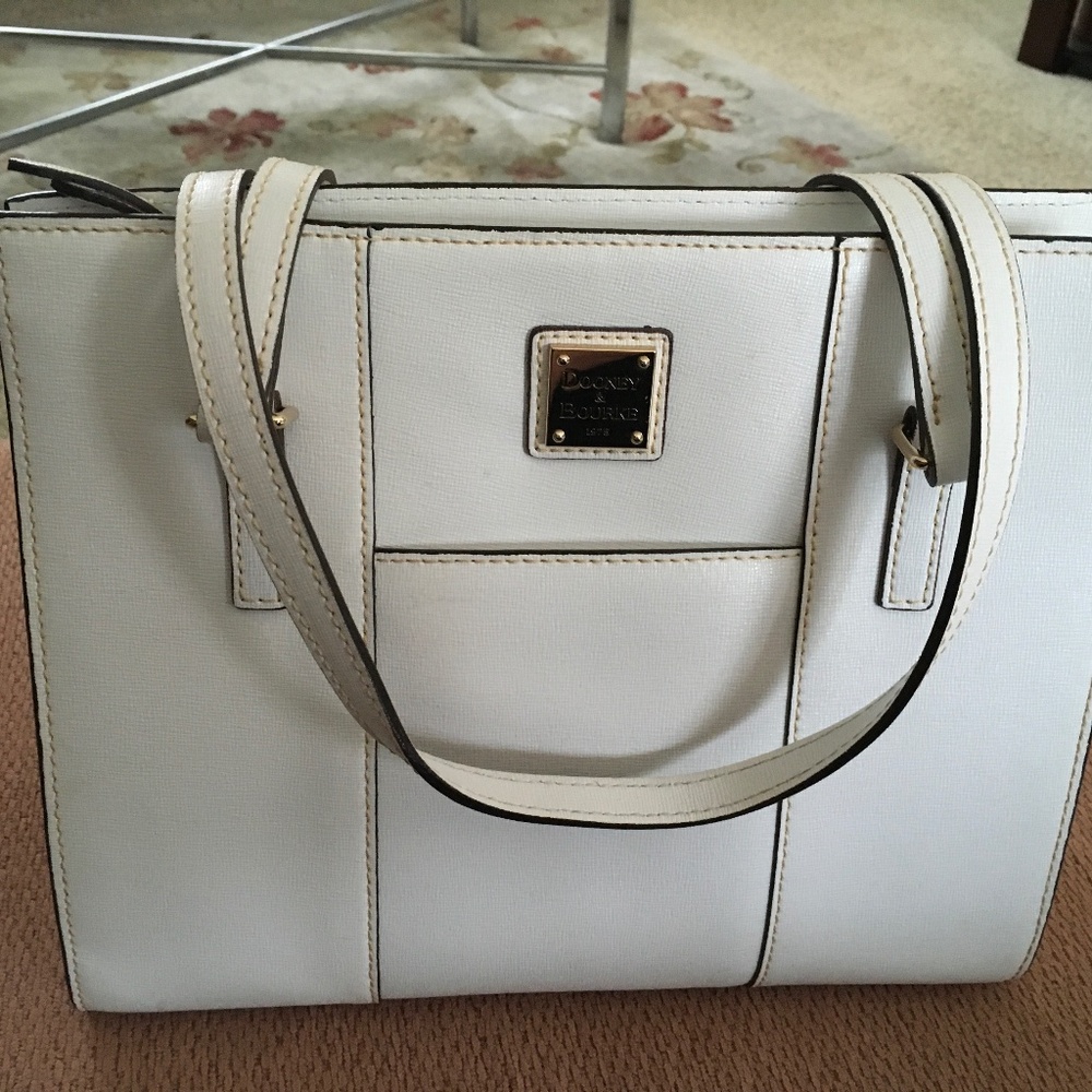 Dooney and Bourke White Saffiano Leather Handbag